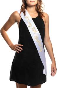 Va bene il nastro del 50 ° compleanno con fusciacca in lamina d'oro stampata a doppia faccia 100% poliestere timbrato 'è il mio 50 ° compleanno' - Product Image 3