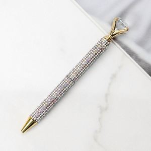 Full Rhinestone Covered Twist Metal Ballpoint <b>Pen</b> With Big Top Diamond Crystal Inlaid Rotating Signature <b>Pen</b> Custom Laser Logo - Product Image 5