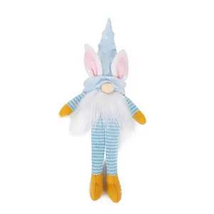 Easter Bunny Gnome Faceless Doll Decoration with LED Light Rabbit Plush Toys 2024 Easter Gifts Holiday Home Party