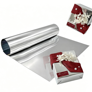 Rouleau de film miroir PET hautement réfléchissant 0,1 mm-0,5 mm, feuille à effet miroir argenté pour emballage de boîtes cadeaux, matériau d'emballage, usine OEM - Product Image 1