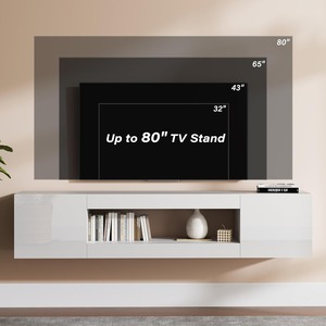 Mueble Flotante <span class=keywords><strong>para</strong></span> TV de 70 Pulgadas, Consola Multimedia de Pared <span class=keywords><strong>para</strong></span> TV de 60 y 65 Pulgadas, Mueble de Almacenamiento Moderno <span class=keywords><strong>para</strong></span> Sala de Estar, MOQ 100 Unidades - Product Image 6