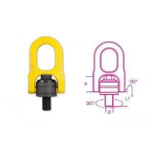 BETA - 080490012 ROBUR-Boulons à œillet de levage réglables, double anneau pivotant, éléments en acier allié à haute résistance pour la fixation - Product Image 3
