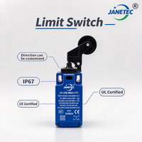 NOUVEAU Interrupteur de fin de course industriel JANETEC Gauche/Droite à rouleau thermoplastique Type Direct DPDT/SPDT Bleu JY-236-M8A-11T 6A 250V IP67