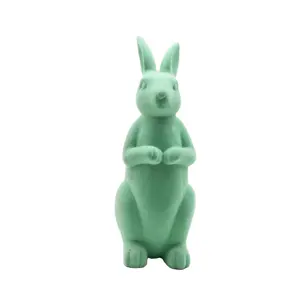 Керамическая статуя кролика с электронной лампой для оптовой продажи, фарфоровое ремесло, народный Европейский Пасхальный подарок