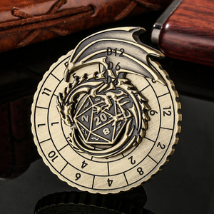 Gioco Party bomboniera bussola in metallo Dragon Roulette dadi Spinner D20 poliedrico dadi con scatola di dadi - Product Image 3