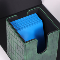 Boîte à cartes portable Henwei 80+ 100+ cartes en cuir PU, couleur classique, jeux OEM personnalisables, matériau écologique