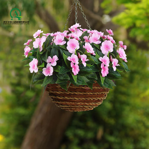 Flores artificiales <span class=keywords><strong>Impatiens</strong></span>, arbustos, Rosa flores de seda, ramo verde para Patio, césped, jardín, maceta, cesta colgante, decoración de porche - Product Image 5