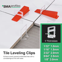 Système de nivellement de carreaux réutilisable en gros - Clips de nivellement de carreaux de 1/32" à 1/8" (1,0-3,0 mm) pour une pose impeccable