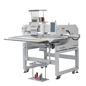Máquina de bordar multifuncional multifuncional para camisetas, 800*550mm, 1201 + 1 cabeças únicas, máquina de bordar chenille