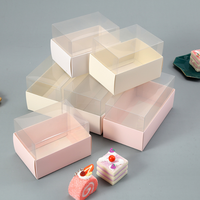 Boîte d'emballage transparente jetable en PET pour macarons, nouvelle conception créative, petite et fraîche, pour desserts, vente en gros