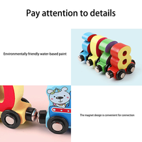Juguete de Madera para Niños, Mini Tren Digital con Rieles, Juguetes Educativos Tempranos para el Aprendizaje y la Cognición para Niños y Niñas