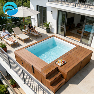 Piscina de Fibra de Vidrio Moderna y Económica para Jardín, Familiar, Tipo Resort, con Sofá Contenedor, Spa, Piscina Elevada para Exteriores - Product Image 5