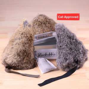 Jouet pour chat en vraie fourrure de lapin, écologique, souris géante pour lapin, idéal pour les jeux de frappe, anti-ennui et exercice - Product Image 2