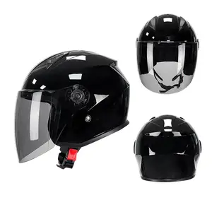 Yarım yüz kask motosiklet kask Visor ile motosiklet aksesuarları sürme motosiklet açık yüz kask motosiklet halmet