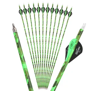 Archery Camo Carbon Arrows Spine 500 ID6.2mm Compound Bow Crossbow Hunting Arco E Flecha Shooting