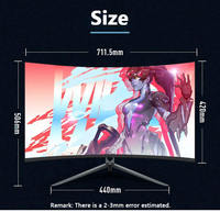 Moniteur d'ordinateur LCD 27 pouces à bas prix en gros, écran de jeu 4K OEM LED de bureau 144 Hz, moniteur de jeu incurvé 32 pouces