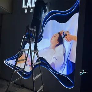 Desain panel dinding langit-langit palsu 3d pvc bahan bangunan interior untuk salon kecantikan