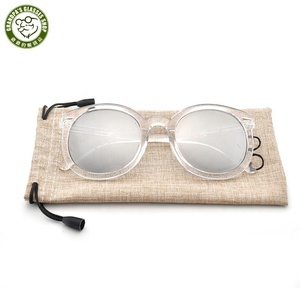 Nhà Máy Giá OEM ODM Khách Hàng Logo Kính Túi Xách Tay Lanh Mềm Dây Rút Linen Vải Kính Túi Kính Râm Túi - Product Image 3