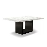 Barato Vintage esquina cuadrada de lujo moderno italiano mármol madera mesa de comedor conjunto 8 plazas