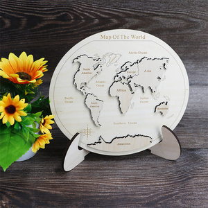 Rompecabezas 3D del continente del mundo redondo, juguete educativo para niños, la mejor artesanía decorativa de escritorio - Product Image 1