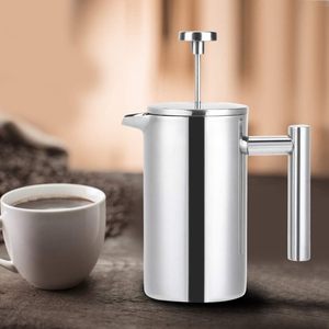 Cafetera Francesa de Doble Pared de Acero Inoxidable 304, Cafetera y Tetera Portátil para el Hogar y Camping - Product Image 1