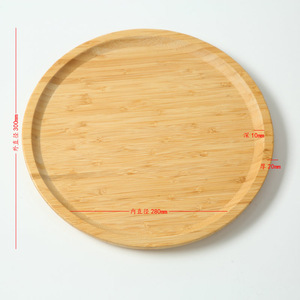 ถาดเสิร์ฟไม้ไผ่ทรงกลมสีธรรมชาติสำหรับเสิร์ฟอาหารในครัว - Product Image 4