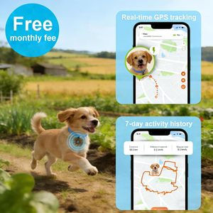 เครื่องติดตาม GPS ไนโลนสำหรับสุนัข ปลอกคออัจฉริยะ ติดตามแบบเรียลไทม์ บลูทูธ แอป iOS พลาสติกสีเข้ม อายุการใช้งานแบตเตอรี่ 1 ปี - Product Image 4