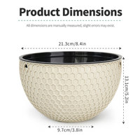 Pot suspendu double traditionnel auto-arrosant avec trous de drainage, 2,56 L, en PP durable, pour usage intérieur/extérieur