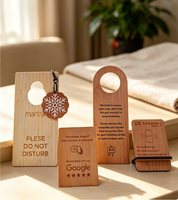 Panneaux en bois exclusifs Nichen One pour paiement par code QR, idéaux pour restaurants, hôtels et bars, et panneaux de table réservée.