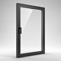 Fenêtres de maison en alliage d'aluminium noir au design moderne pour villa, salle de bain, double vitrage trempé, isolation thermique, marché australien