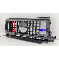 G Class W463A W464 B700 B800 Upgrade to B900 Rocket Style Dry Carbon Fiber Front Bumper Grille with Frame Red Trim Strip