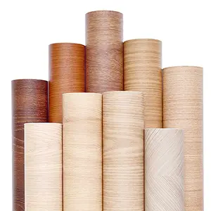 Vinyl roll manufacturer wooden texture grainy printed PVC film laminate melamine wood colour design foil for aluminum panel