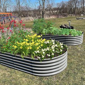 Galvanized Metal Raised Garden <b>Bed</b> Modular Colorful Planter Box for Outdoor Gardening Vegetable Flower Planting - Product Image 3