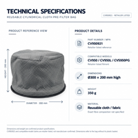 Sac à poussière de remplacement pour aspirateur H/ita-chi, pré-filtre en tissu réutilisable, compatible avec CV950 / CV950L / CVS950PG