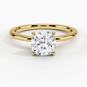 Anello di fidanzamento solitario con gemme AAA anello Moissanite con fedi nuziali in oro 9K/14K/<span class=keywords><strong>18K</strong></span> - Product Image 4