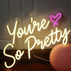 Spedizione Rapida, Insegna Luminosa Personalizzata 'You're so Pretty' in Acrilico Bianco Caldo, Cartello Illuminato per Decorazioni Casa, Ufficio e Feste - Product Image 1