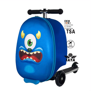 Top-rated <strong>Scooter</strong> Luggage Custom Airport Travel Design 3D Trolley Children <strong>Suitcase</strong> Luggage Bag <strong>with</strong> <strong>Scooter</strong> for Kids - Product Image 1