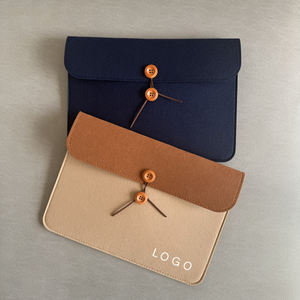 Maletín de documentos de fieltro A4 personalizable con bolsa de almacenamiento de botones para reuniones de oficina tamaño carta logotipo impreso - Product Image 1