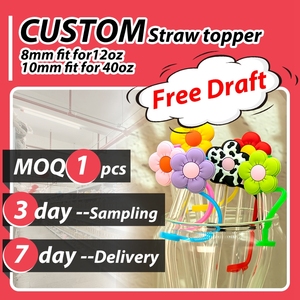 Tendance Designer 8MM Silicone Paille Topper <span class=keywords><strong>Jaune</strong></span> Canard Grenouille Requin <span class=keywords><strong>Salamandre</strong></span> En Gros DIY Mignon Dessin Animé Drinkware Accessoires - Product Image 6