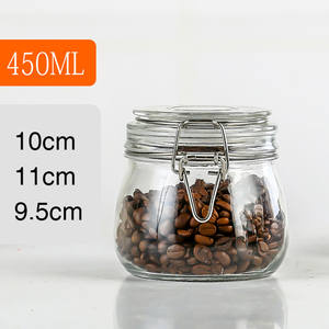 Haute qualité 450 ml fil balle ronde stockage verre alimentaire pot verre <span class=keywords><strong>conserve</strong></span> pot avec couvercle Clip 2000 ml pour épices café - Product Image 2