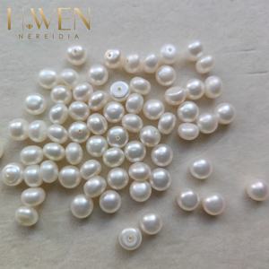 H.WEN 3-6A 品質ボタンパールルースビーズハーフホール2-13mmナチュラルホワイトピンクパープル淡水高光沢滑らかな表面 - Product Image 1