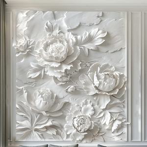 Lukisan Dinding Relief Bunga Dekoratif Gaya Modern, Karya Seni Buatan Tangan yang Dapat Disesuaikan - Product Image 1