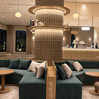 Ensemble de chaises et de tables de restaurant en velours moderne pour café et cafétéria - Durable et écologique
