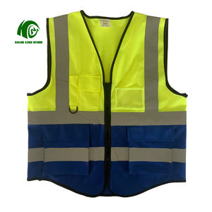 Harga pabrik rompi keselamatan reflektif visibilitas tinggi pakaian reflektif ritsleting Multi saku rompi reflektif - Product Image 1