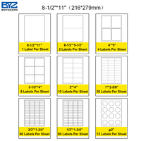 YJ-A4 100 lembar 8-1/2*11 kertas stiker Label kertas perekat A4 untuk Printer Inkjet & Laser