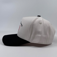 OEM topi Trucker kustom topi bisbol dengan kualitas tinggi bendera bordir antik dua warna 5 Panel topi Snapback profil sedang uniseks