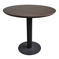Table basse ronde en bois noir moderne pour usage commercial dans les cafés, écologique et durable