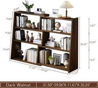 Étagère en bois en forme d'échelle avec compartiments de rangement décalés, design géométrique moderne, gain de place pour salon et bureau à domicile