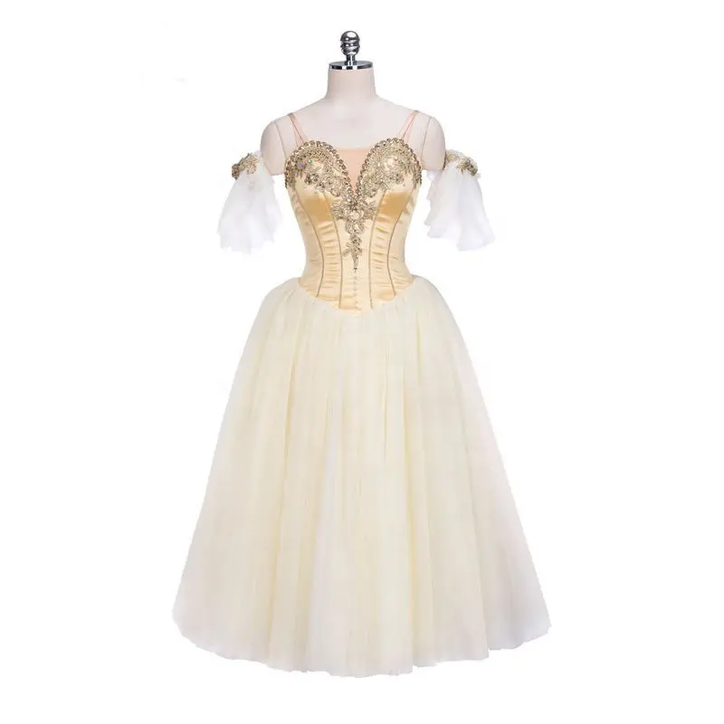 Robe de ballet romantique classique en Satin pour filles, en or, personnalisée, féerique au bois dormant, robe tutu, professionnelle, pour enfants, nouvelle collection