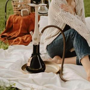 Nouvelle couleur de luxe Style <span class=keywords><strong>Wookah</strong></span> en Stock usine vente acier inoxydable bois narguilé cliquez Type Premium Deluxe Shisha narguilé - Product Image 4